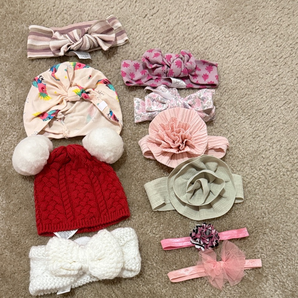 Assorted Baby Headbands and Hats